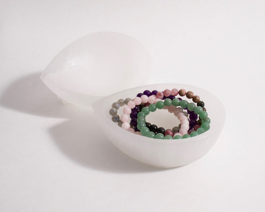 Leaf Shaped Selenite Charging Bowl