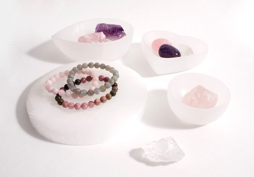 Leaf Shaped Selenite Charging Bowl