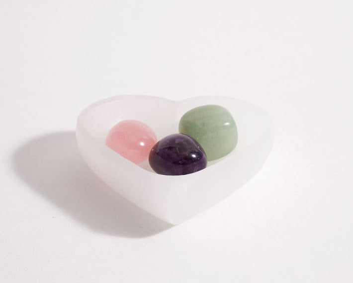 Heart Shaped Selenite Charging Bowl