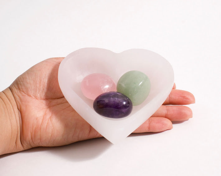 Heart Shaped Selenite Charging Bowl