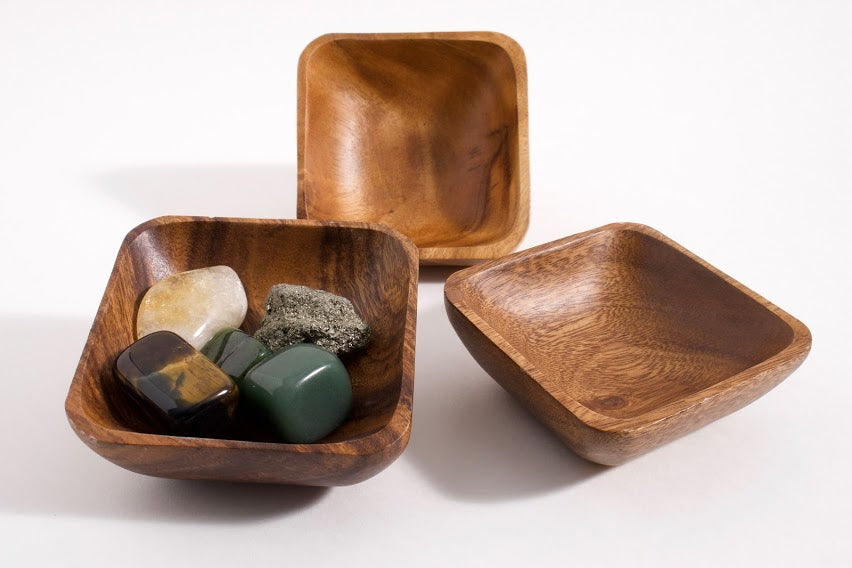 Wooden Catch-All Dish – Acacia Wood Square