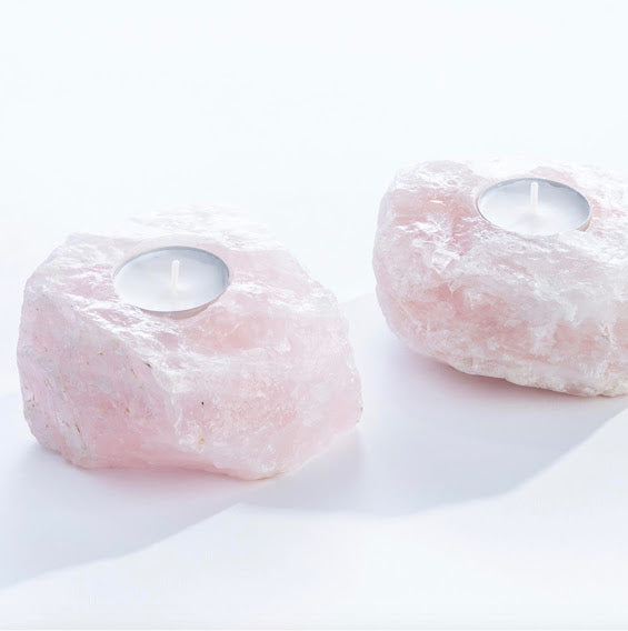 Rose Quartz Tea Light Candle Holder