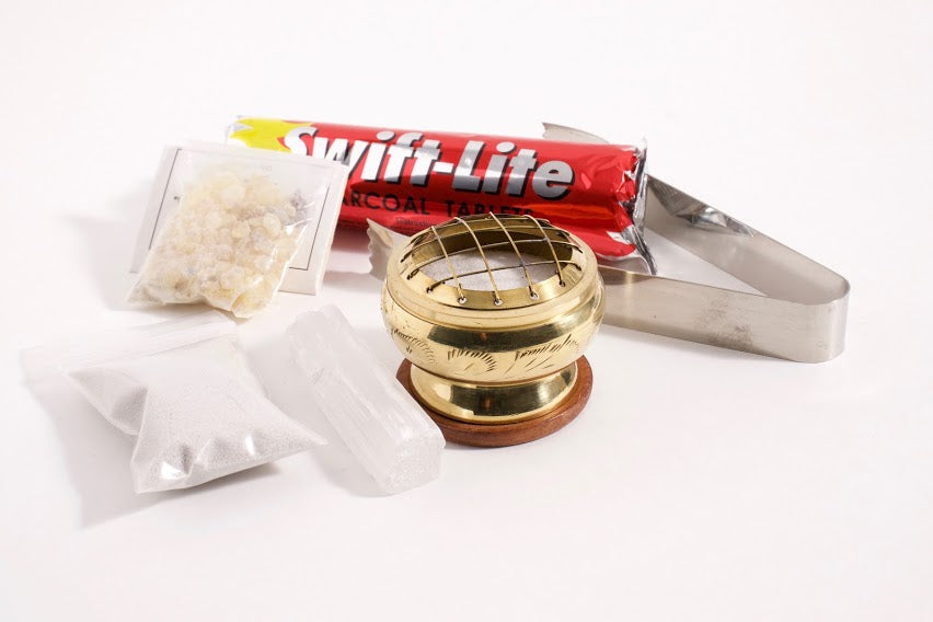 Brass Charcoal Burner & Resin Set
