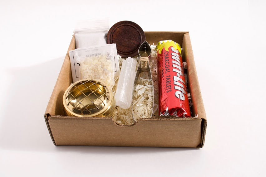 Brass Charcoal Burner & Resin Set