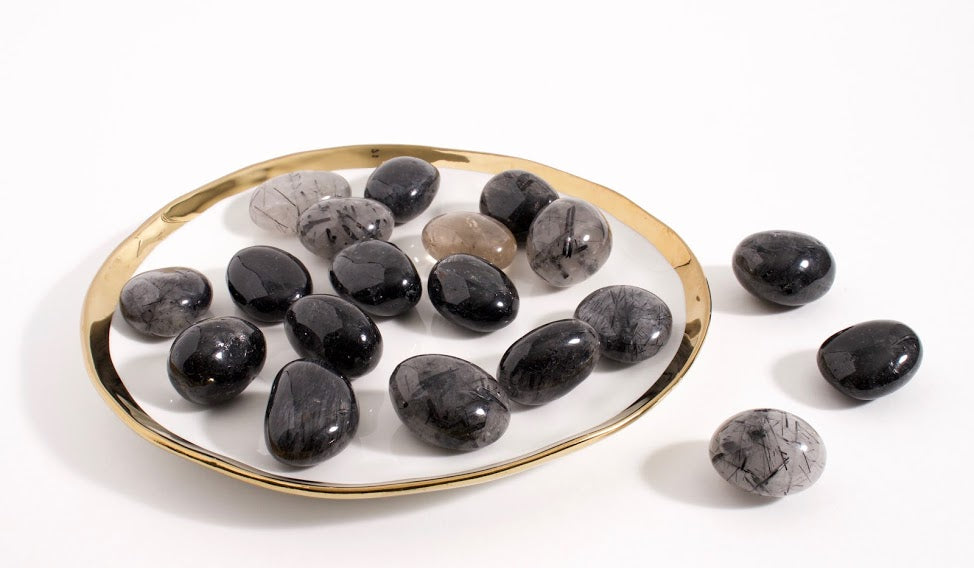 Tourmalinated Quartz Tumbled Stone